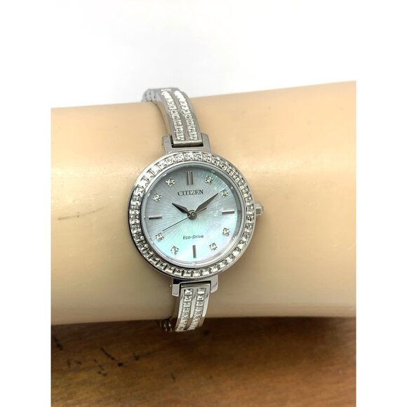 Citizen Women's Watch EM0860-51D Eco Drive Mother of Pearl Dial Silver Steel - Picture 11 of 14